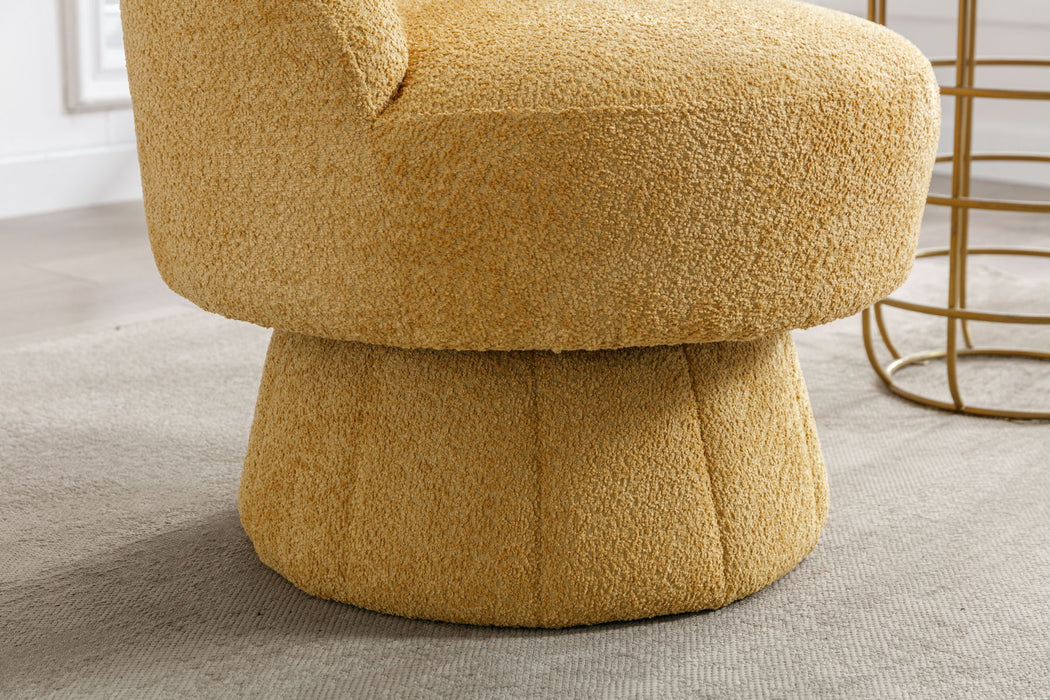 362 Degree Swivel Cuddle Barrel Accent Chairs, Round Armchairs With Wide Upholstered, Fluffy Fabric Chair For Living Room