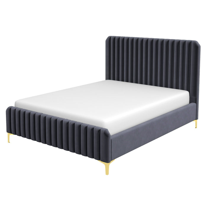 Bethany - Queen Upholstered Platform Bed - Gray