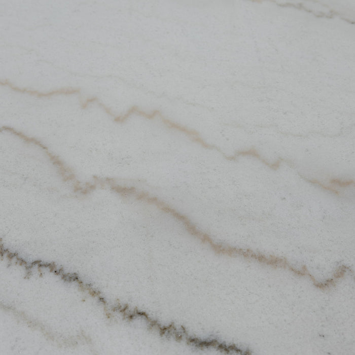 Jasmine - Bar Table With Arched Legs And Marble Top, Triangular Shape - Gray