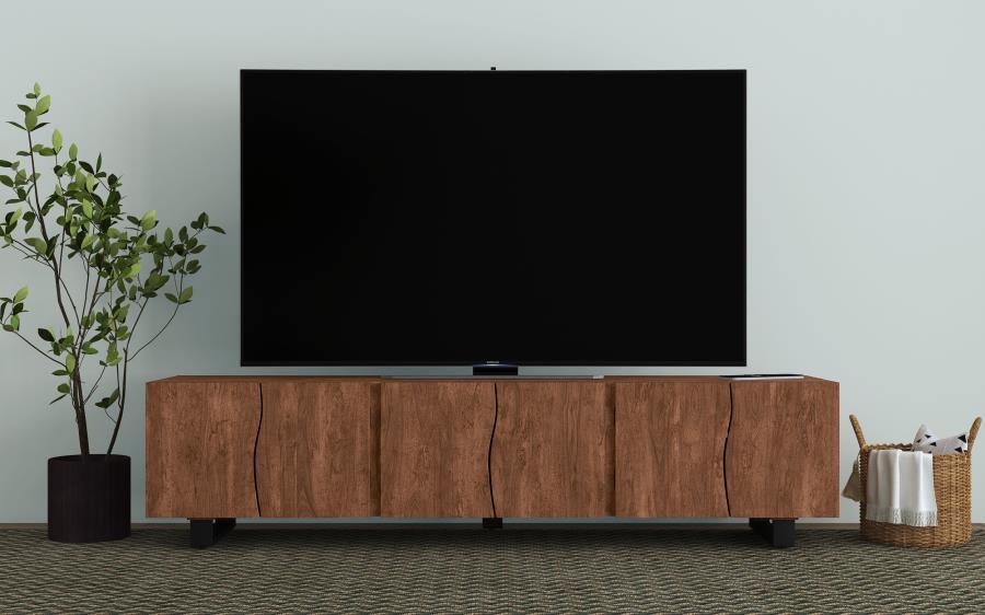 Trask - Wood TV Stand Media Console - Mango Brown