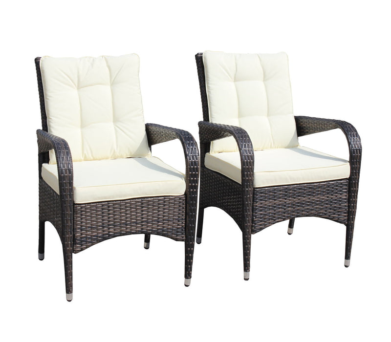 (Set of 2) Liberatore Dining Chairs With Cushions (Beige Cushion)