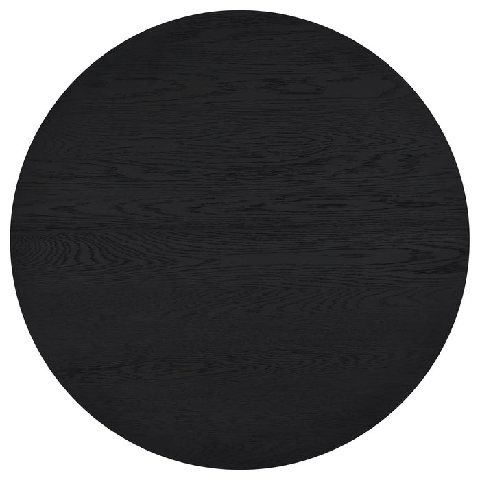 Sweeney 2-piece Round Wood Occasional Nesting Table Set Black