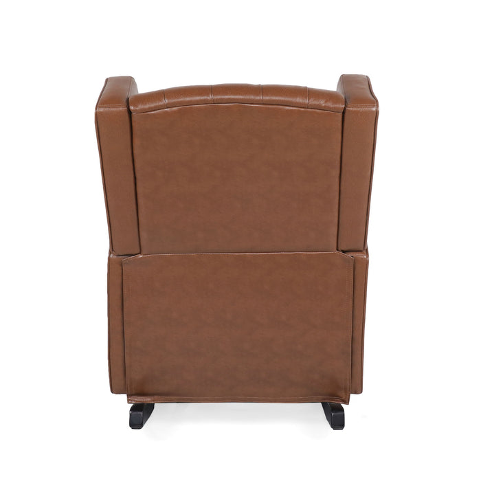 Moss - Upholstered Rocking Recliner With Diamond Tufting And Wingback - Light Brown