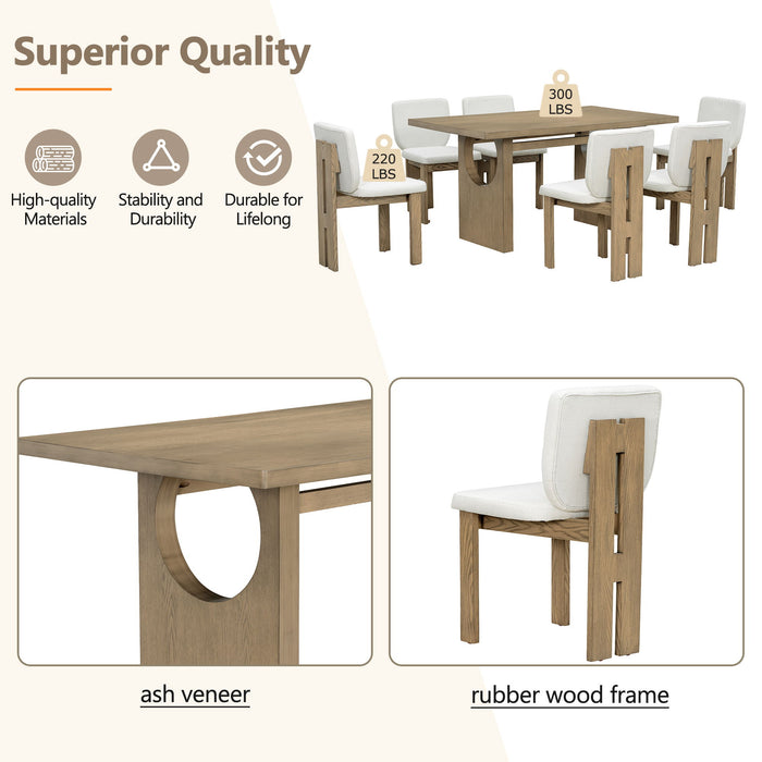 Dining Table Set For 6 With Upholstered Chairs