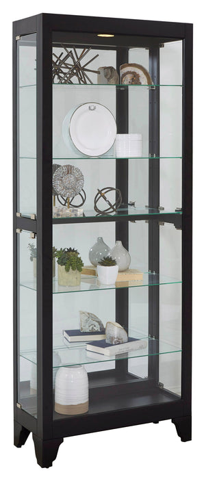 PFC Curios - Lighted Gallery Style 5 Shelf Curio Cabinet - Onyx Black