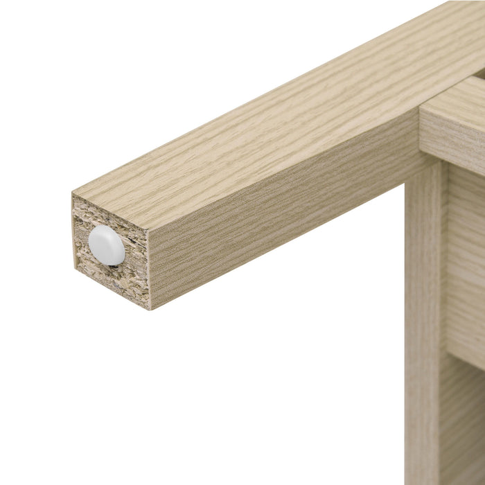 Hollow Carved 3 Drawer Cabinet Dresser Storage Chest With Metal Handles For Living Room Bedroom - Natural