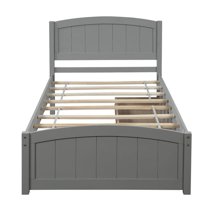 Platform Bed & Headboard, Footboard And Wood Slat Support