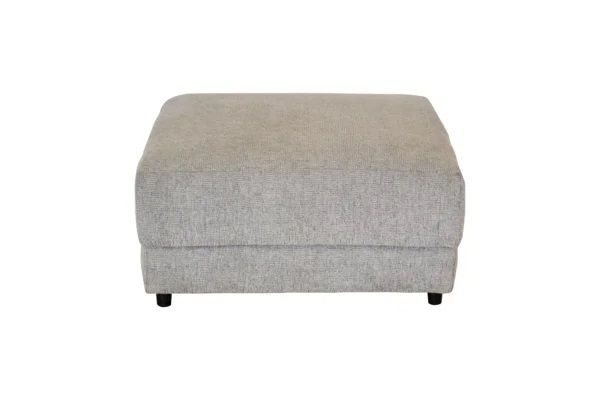 Contemporary 16" Ottoman, Fabric Upholstered Living Room Cube Shape Ottoman, Gray