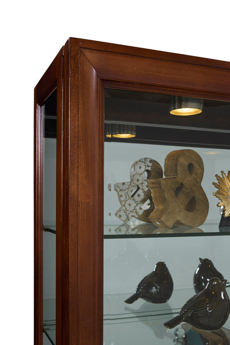 PFC Curios - Sliding Door 5 Shelf Curio Cabinet - Chocolate Cherry