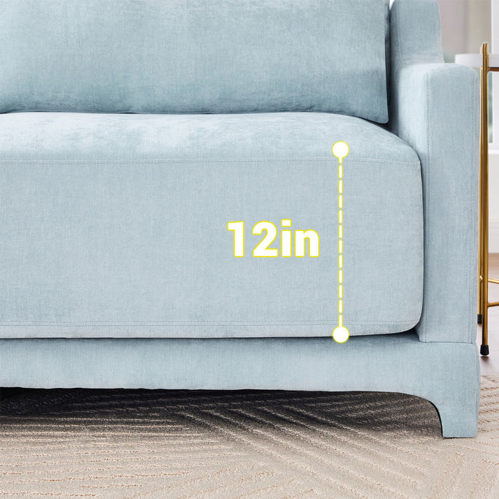 Stylish Sofa With Ottoman And Lumbar Pillows, Ergonomic Design