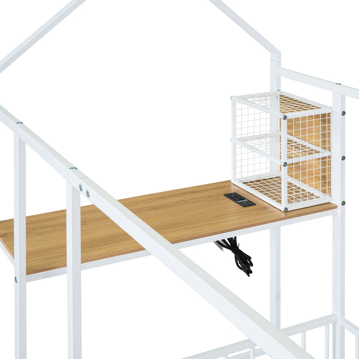 House Frame With Desk, Shelves, Power Outlets And USB Ports