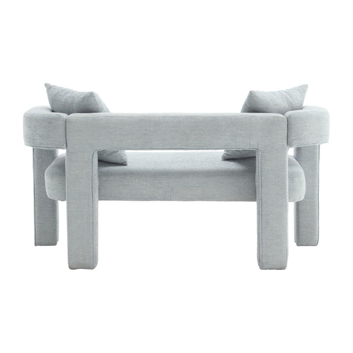 Modern Chenille Loveseat Sofa, Comfy Upholstered 2 Seater