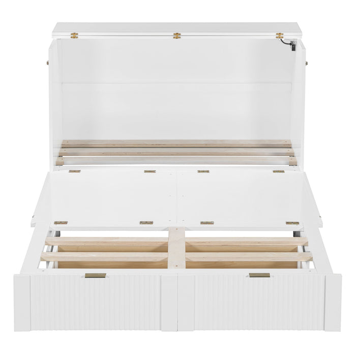 Murphy Bed With Drawer And A Set Of Sockets & USB Ports, Pulley Structure Design