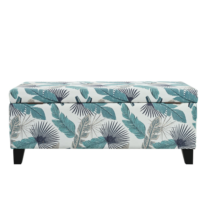 Charming Floral Storage Ottoman With Upholstered Fabric