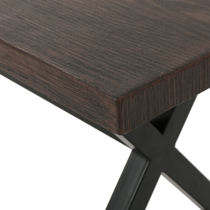 Modern Aluminum Outdoor Dining Bench With X Base