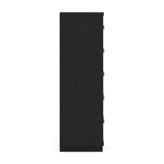 Kozmour - Five Drawer Chest - Black / Brown