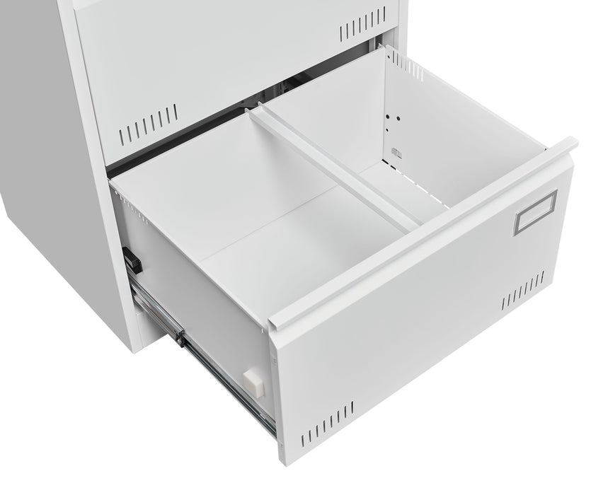 Filing Cabinet Lateral File Cabinet 3 Drawer, White Filing Cabinets With Lock, Locking Metal File Cabinets Three Drawer Office Cabinet For Legal/Letter/A4/F4 Home Offic