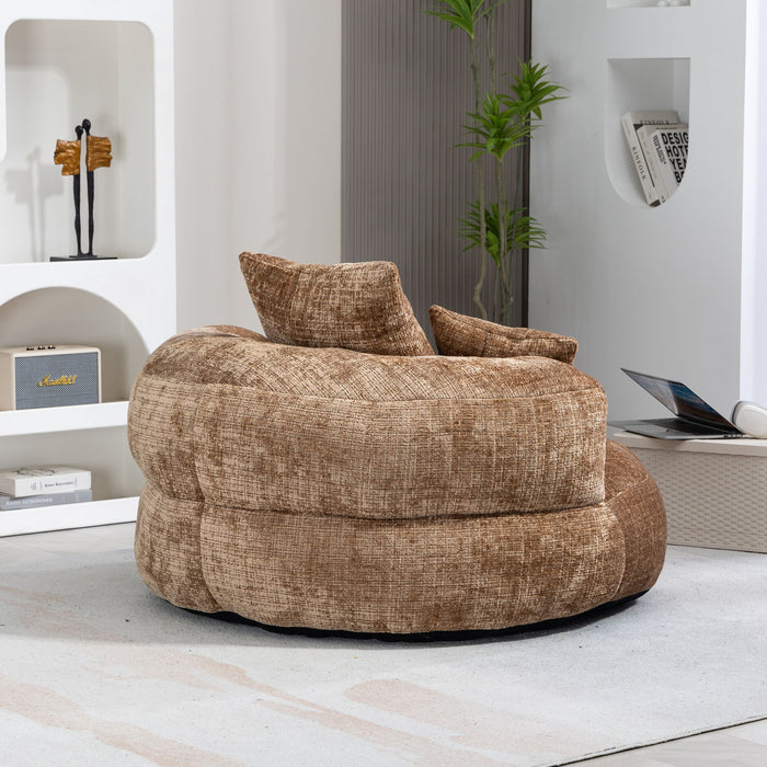 Lazy Sofa High Back Bean Bag Chair Couch With 3 Pillows