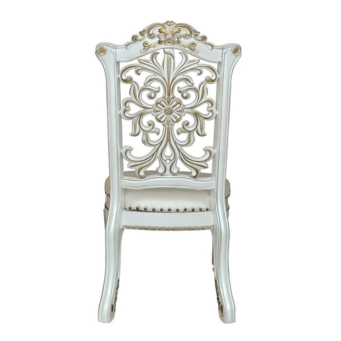 Vendome - 48" Side Chair Set of 2) - Synthetic Leather & Antique Pearl