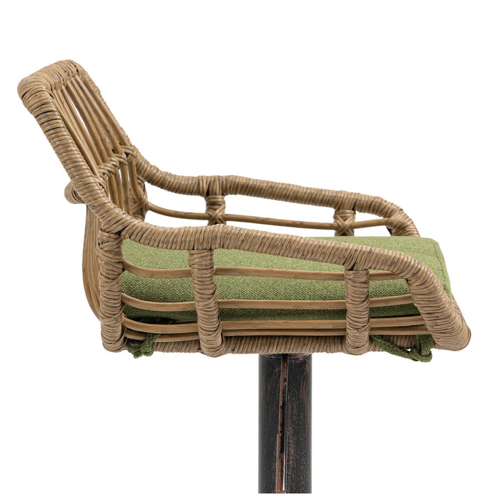 Modern Swivel Bar Stools Adjustable Counter Chairs With Footrest (Set of 2)