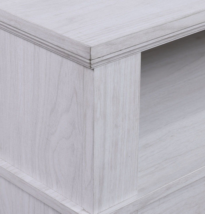 Terra - TV Stand Console With Fireplace - White Walnut