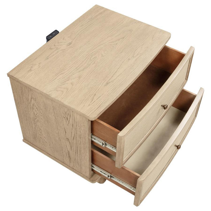 Kailani - 2-Drawer Nightstand Bedside Table - Beige Oak