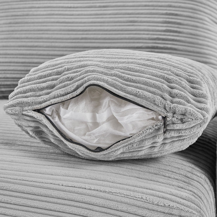 Single Sofa Couch With Storage Space, Movable Ottoman, USB Ports, Cup Holders, Phone Holder