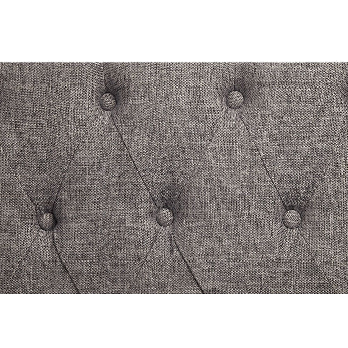 Florian - Loveseat With 3 Pillows - Gray Fabric & Antique White