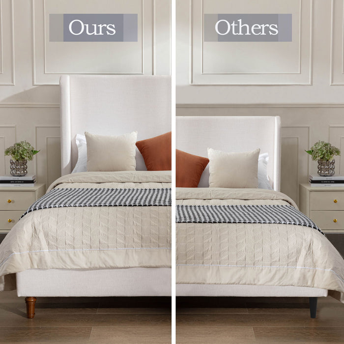 Harper - Tall Headboard Upholstered Bed / High Headboard / Elegant Simplicity / No Box Spring Needed