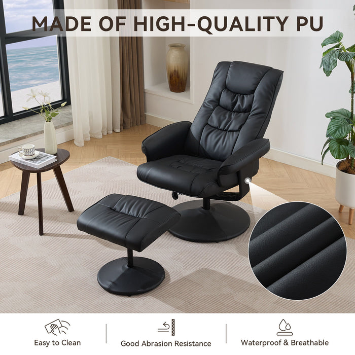 Recliner Chair With Ottoman, 360° Swivel Massage Lounge Chair With 5-Point Vibration & Heated Seat