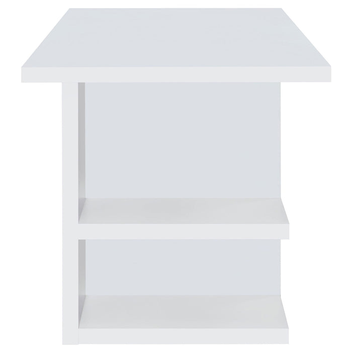 Hannah - 4 Shelf Writing Desk With Open Shelving - White