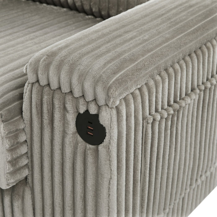 Modern 4 Seater Corduroy Sofa Couch With USB Ports And Hidden Storage