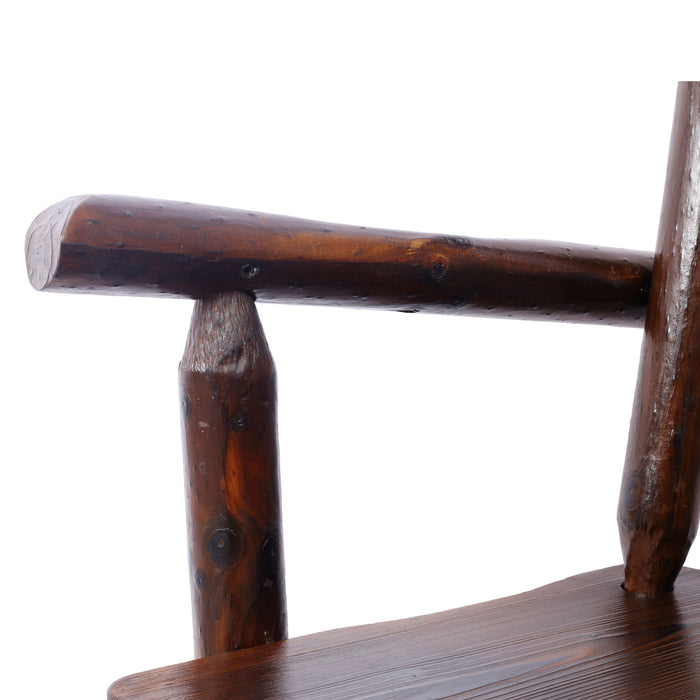 Rustic Bar Stool, Fir Wood Construction, Wide Armrest