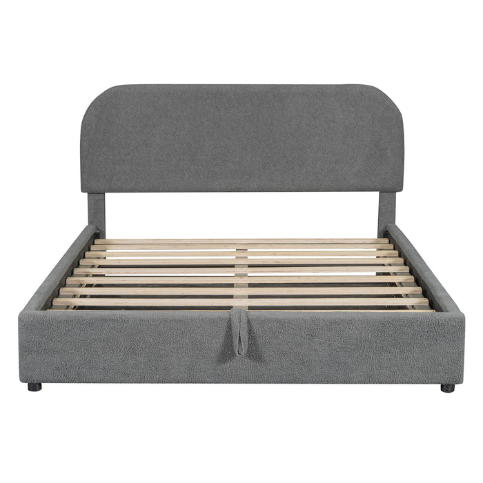 Upholstered Platform Bed With Hydraulic Storage System