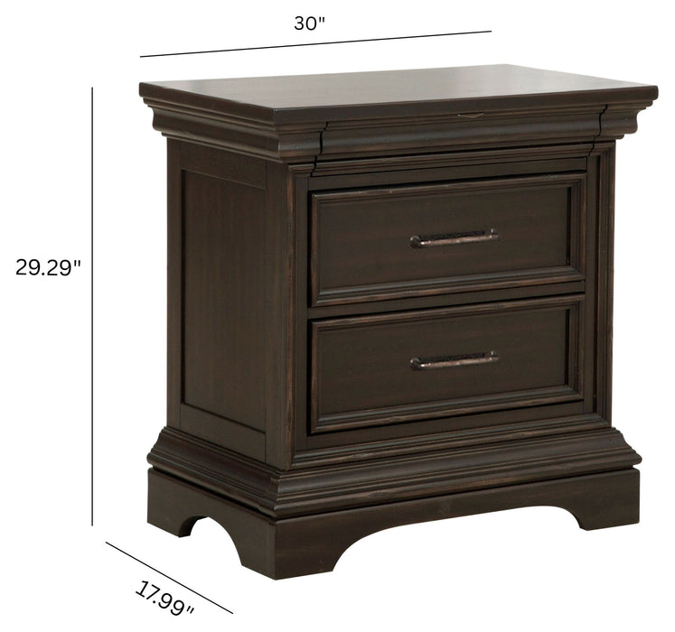 Caldwell - 2 Drawer Nightstand - Smoked Molasses