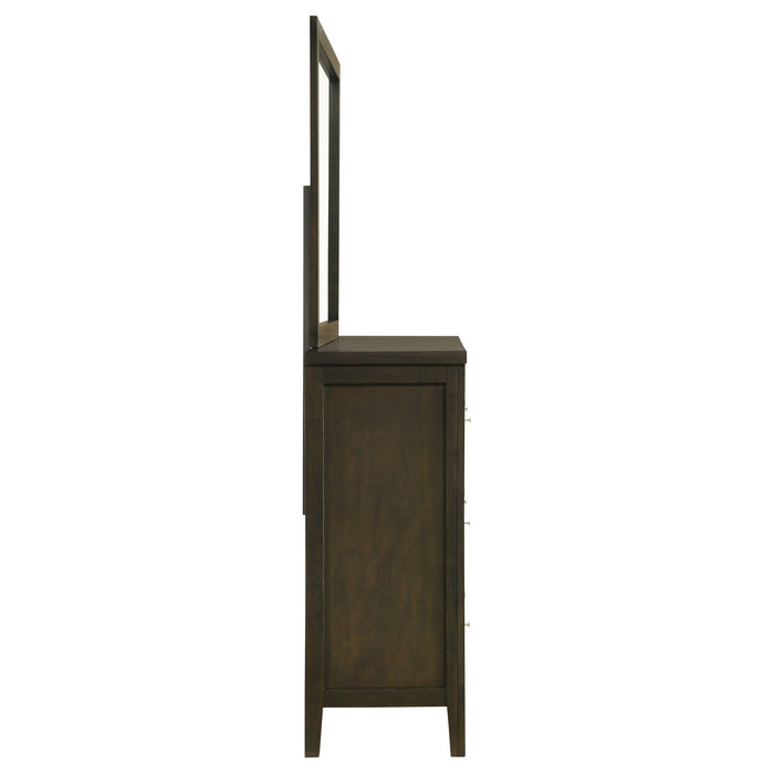 Clement - 6 Drawer Dresser With Mirror - Dark Coffee