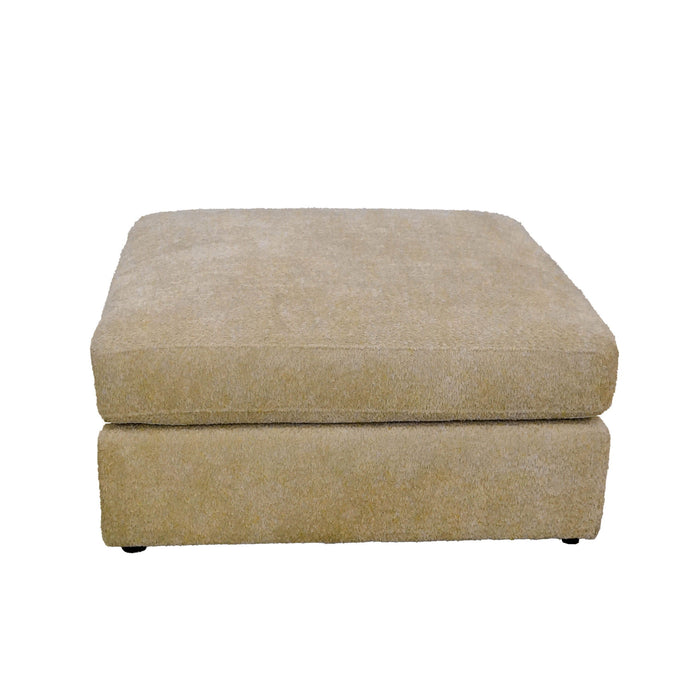 Living Room Ottoman, So Feet Linen Fabric Upholstered Ottoman With Thick Padded Cushion, Biege