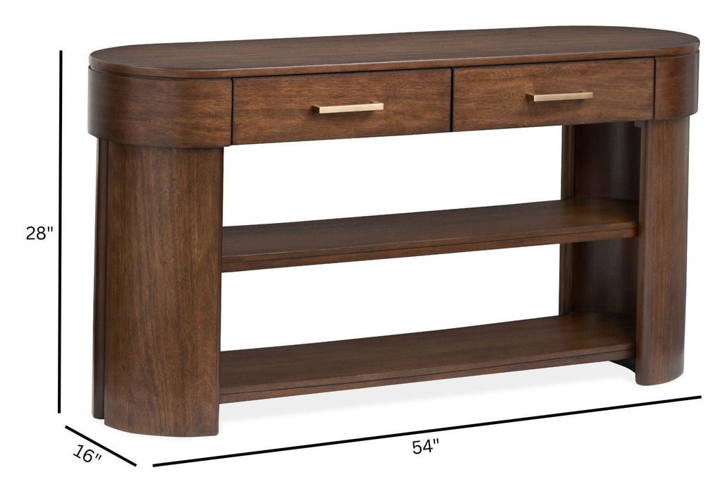 Holloway - Oval Sofa Table - Toasted Almond