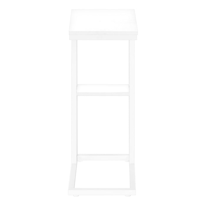 Accent Table, C - Shaped, Marble Look Contemporary & Modern Convenient Design