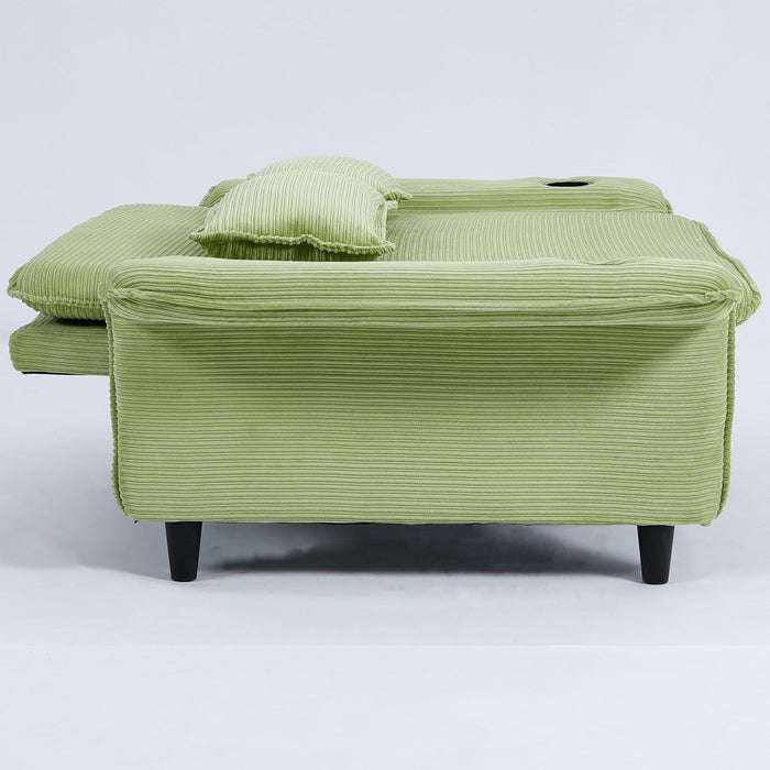 Modern Fabric Multi-Functional Sofa Bed With Adjustable Armrests And Backrests