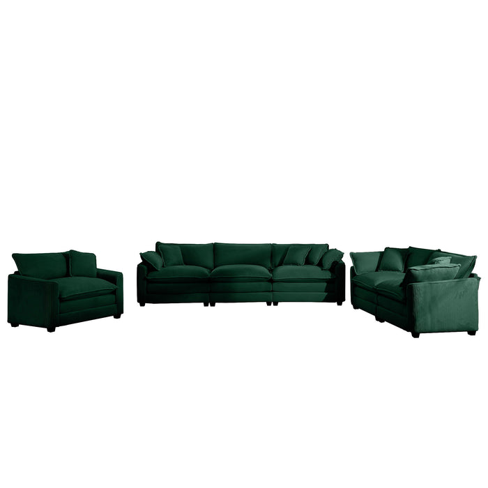 Elegant Corduroy Oversized Sectional Sofa Set With Deep Seats And Flexible Layout
