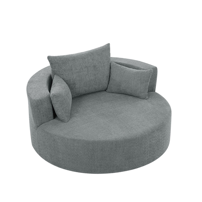360° Swivel Accent Barrel Chair With 3 Removable Pillows For Living Room