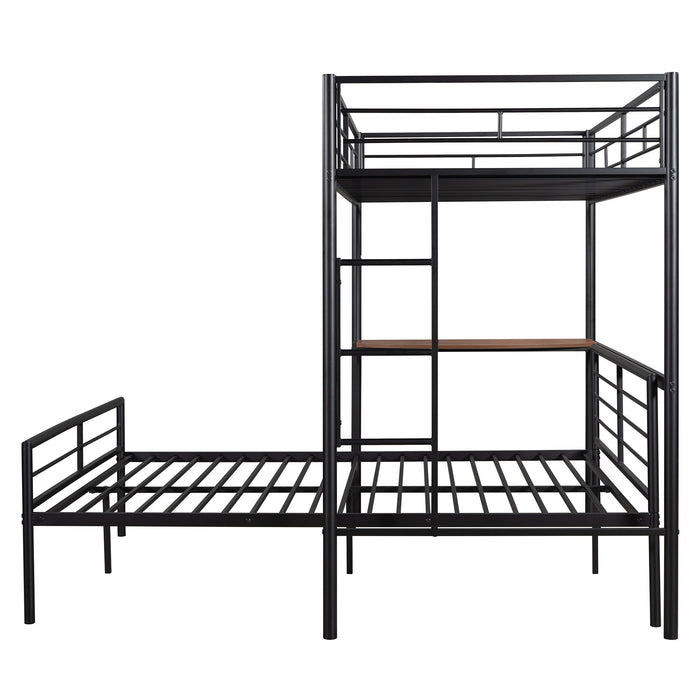 Bunk Bed With Desk, Ladder And Quality Slats For Bedroom