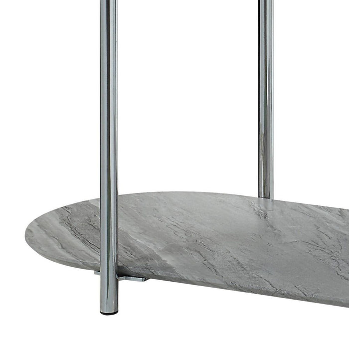 Yukino - Sofa Table - Gray High Gloss & Chrome