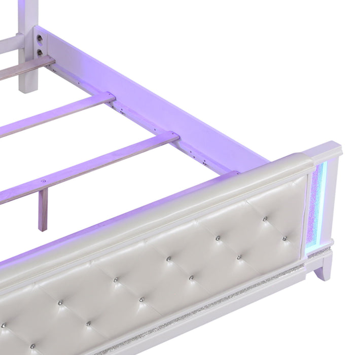 Opium - King Size Tufted Bed - White