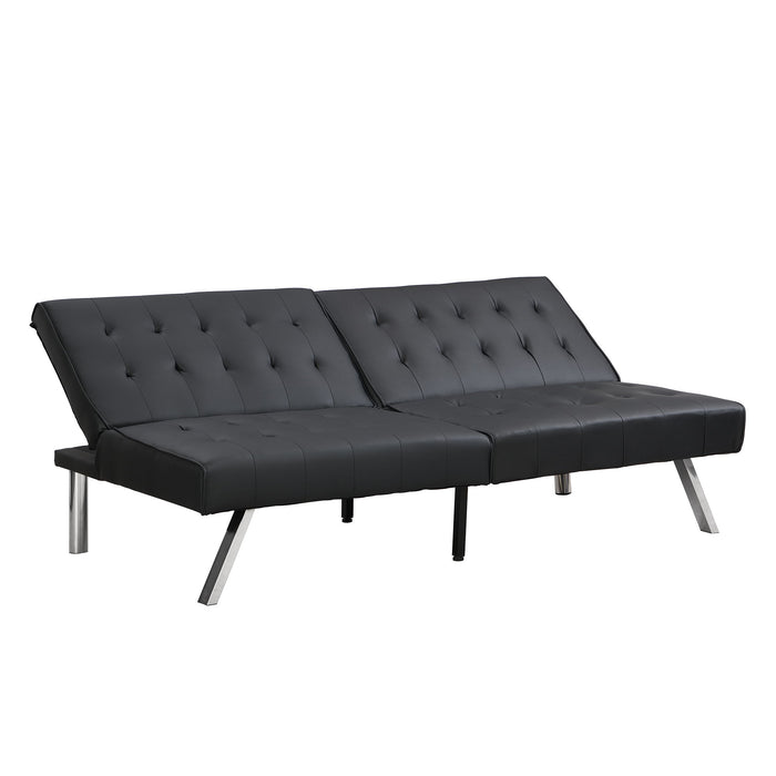 Contemporary Wood Frame Sofa Bed With Stainless Legs - Black