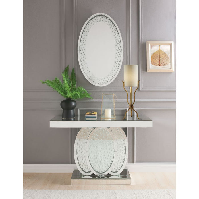 Nysa - Accent Table - Mirrored & Faux Crystals - 32"