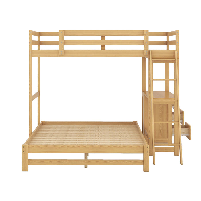 Bunk Bed With Built In Desk And 3 Drawers