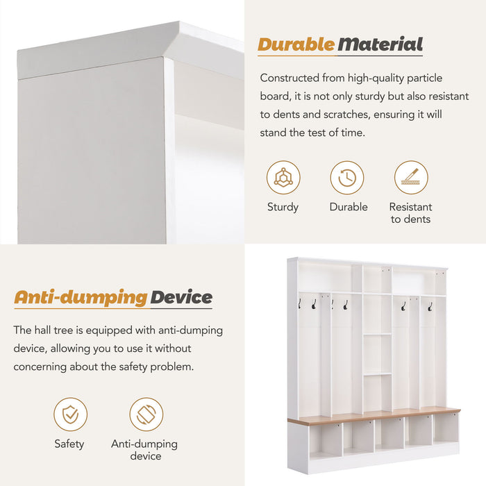 Minimalist Shoe Cabinet With Cube Storage & Shelves