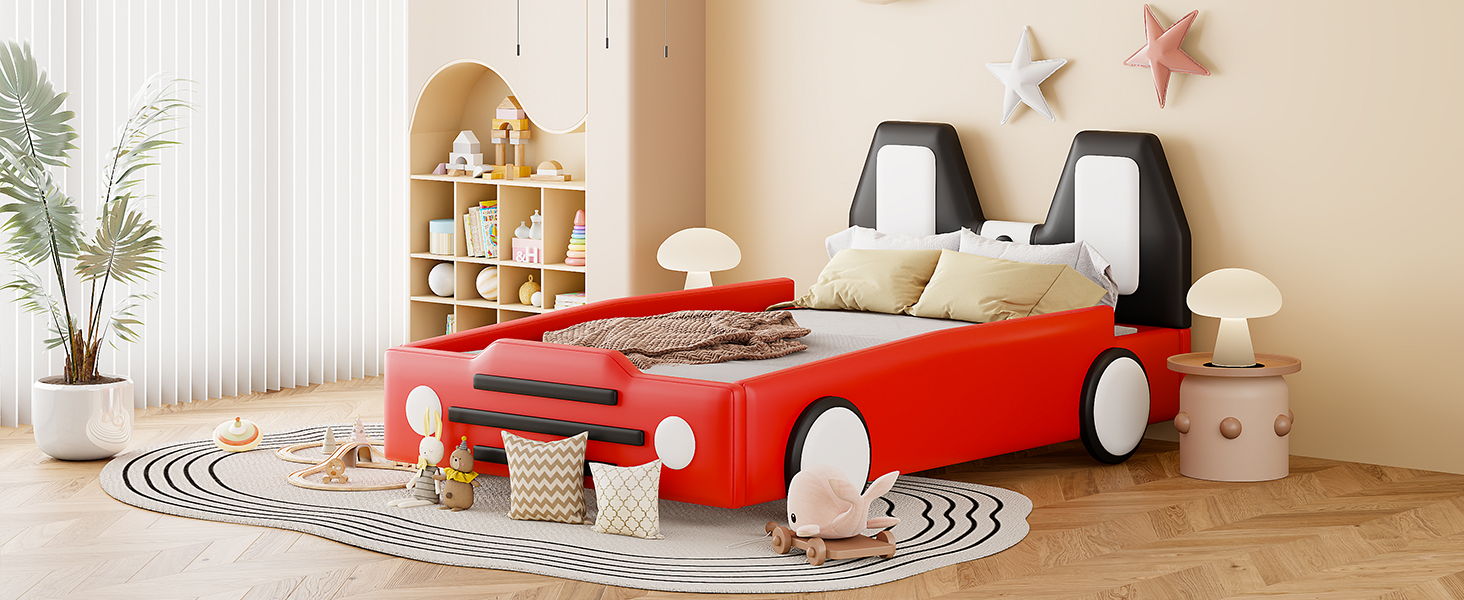 High Quality Race Car Shaped Platform Bed & Wheels